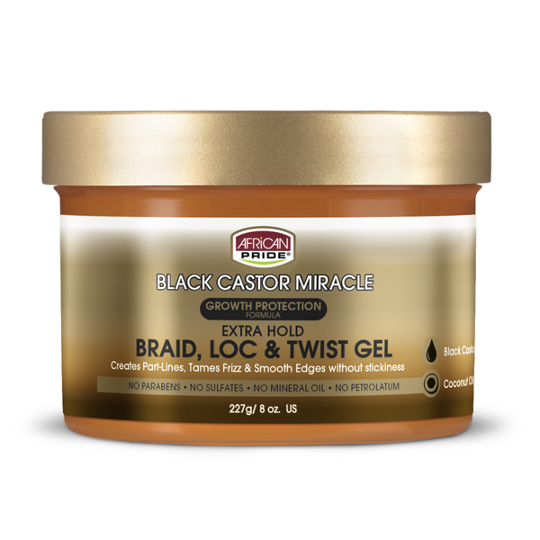 African Pride African Pride Black Castor Miracle Braid, Loc & Twist Gel 227g