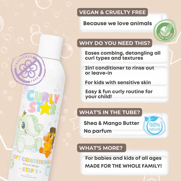 Curly Star Curly Star 2in1 Soft Conditioner 250ml - Fragrance Free / No Parfum