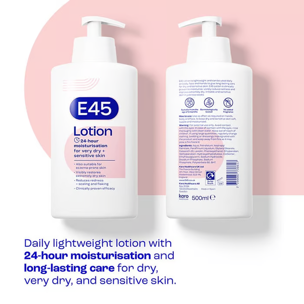 E45 E45 Moisturising Lotion 500ml – Daily Hydration for Dry & Sensitive Skin