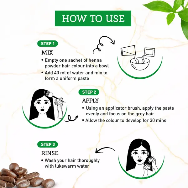 Dabur Vatika Dabur Vatika - Haarkleuring poeder Dark Brown – Versterkt met natuurlijke kruiden – Hydrateert zonder agressieve chemicalien – 6x10g