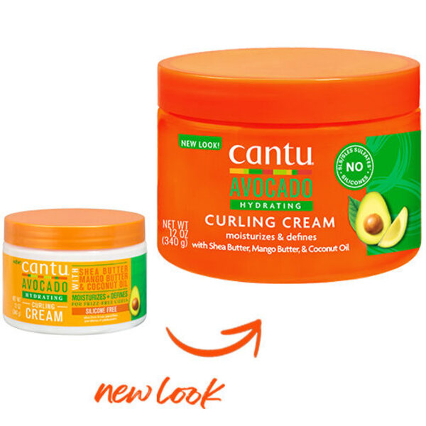 Cantu Cantu Avocado Hydrating Curling Cream for Frizz-Free Curls & Coils 340g