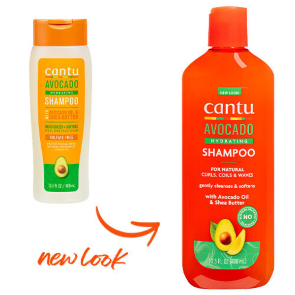 Cantu Cantu Avocado Hydraterende Shampoo voor Droog, Breekbaar & Krullend Haar 400ml