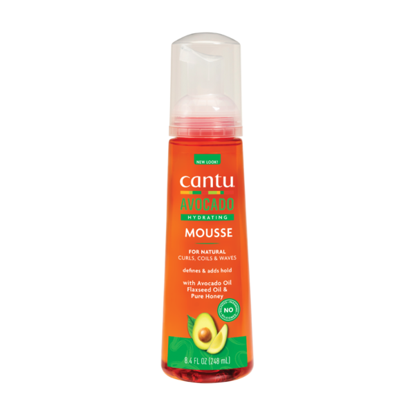 Cantu Cantu Avocado Hydrating Styling Mousse for Defined, Crunch-Free Curls 248ml
