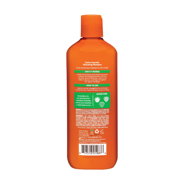 Cantu Cantu Avocado Hydraterende Shampoo voor Droog, Breekbaar & Krullend Haar 400ml