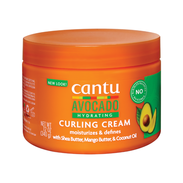 Cantu Cantu Avocado Hydrating Curling Cream for Frizz-Free Curls & Coils 340g