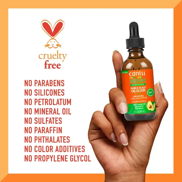 Cantu Cantu Avocado Hydrating Hair Oil Elixir for Dry Scalp & Healthy Hair Growth 59ml
