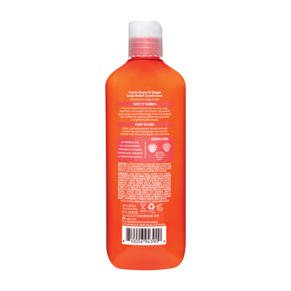 Cantu Cantu Guava Scalp Relief Conditioner with Tea Tree, Menthol & Apple Cider Vinegar – Soothes Dry, Itchy Scalp 400ml