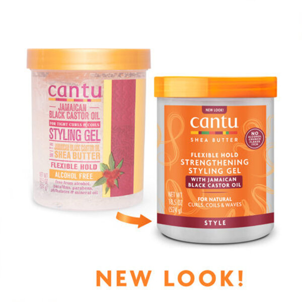 Cantu Cantu Strengthening Styling Gel with Jamaican Black Castor Oil & Shea Butter – Flexible Hold Without Flakes 524g