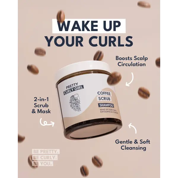 Pretty Curly Girl Pretty Curly Girl Coffee Scrub Mask 250ml – 2-in-1 hair mask & shampoo with coffee, shea butter & almond oil
