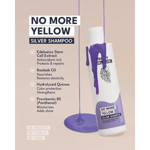 Pretty Curly Girl Pretty Curly Girl No More Yellow Silver Shampoo – Neutralizing Purple Shampoo for Curls (250ml)