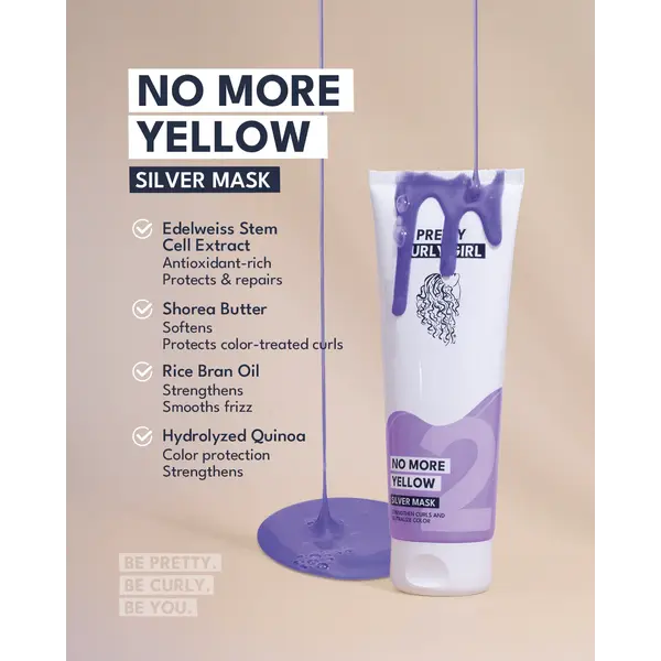 Pretty Curly Girl Pretty Curly Girl No More Yellow Silver Mask – Purple Hair Mask for Curls 250ml