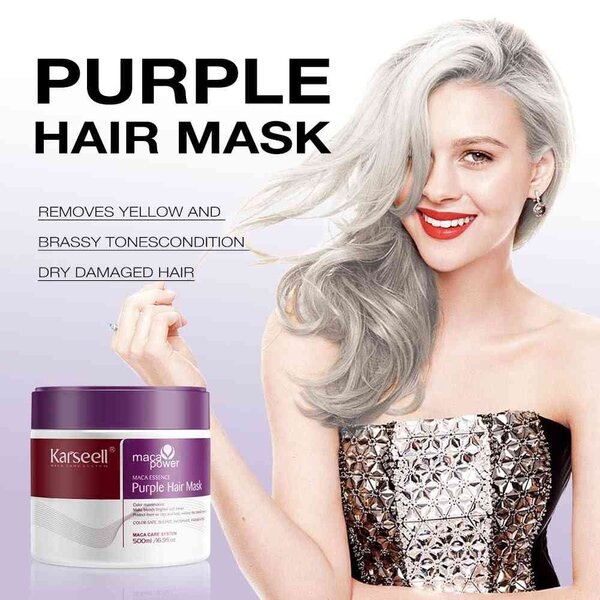Karseell Karseell Maca Power Purple Hair Mask 500ml – Neutralizes Yellow & Brassy Tones