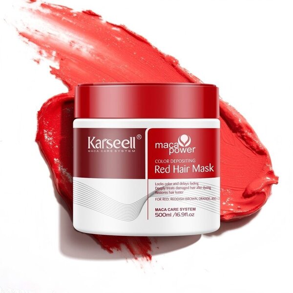 Karseell Karseell Maca Power Color Depositing Red Hair Mask 500ml – Refreshes & Enhances Red Hair Color