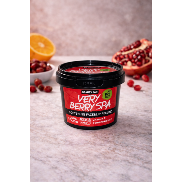 Beauty Jar Beauty Jar Very Berry Spa Face & Lip Peeling – Soft Exfoliator with Vitamin C, Rosehip & Pomegranate (97% Natural)