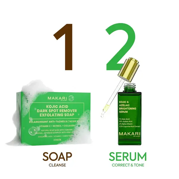 Makari Makari Kojic Acid Dark Spot Remover Exfoliërende Zeep Bars met Vitamine C & Retinol