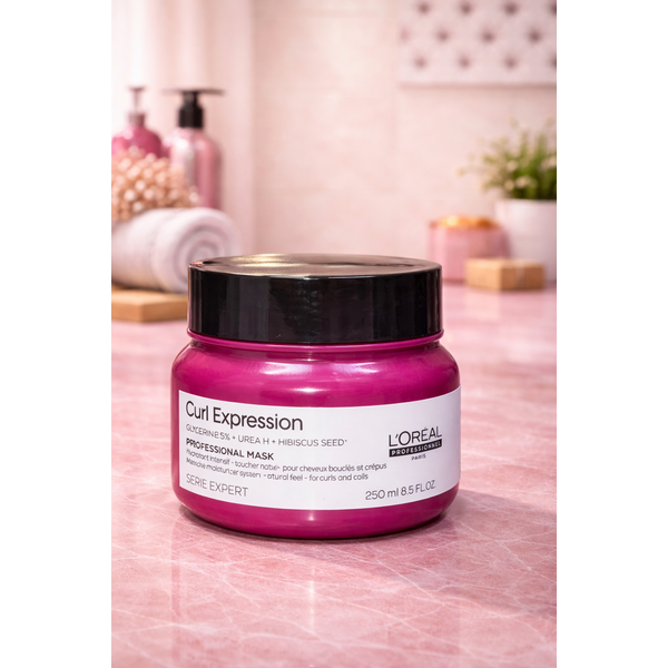 L'Oréal Professionnel L'Oréal Professionnel Curl Expression Professional Hair Mask – Intensive Moisturizing Mask for Curly and Coily Hair with Glycerin, Urea H and Hibiscus Seed Extract (250 ml)