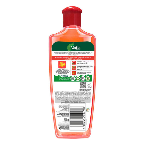 Dabur Vatika Vatika Naturals Multivitamin Hibiscus Hairolie met vitaminencomplex voor glanzend haar 200ml