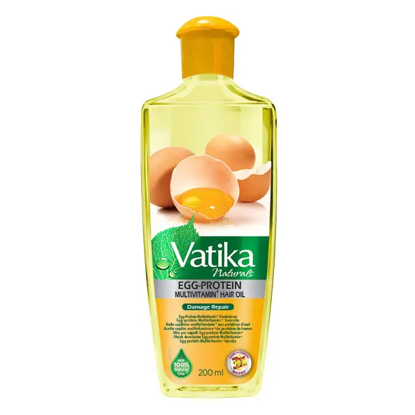 Dabur Vatika Vatika Naturals Multivitamin Egg Protein Haarolie voor sterker en glanzend haar 200ml