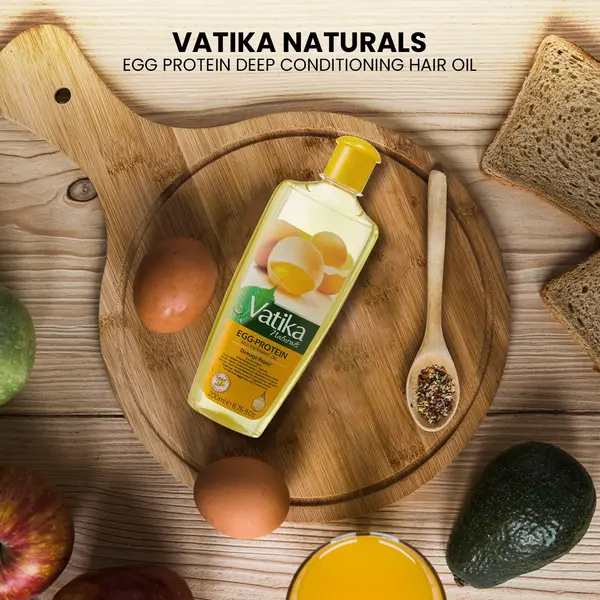 Dabur Vatika Vatika Naturals Multivitamin Egg Protein Haarolie voor sterker en glanzend haar 200ml