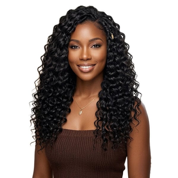Janet Collection Janet Collection Encore Lavie Feather Crochet Deep Wave 14 inch – Human Hair Prime Unimix™ | Knotless Design | Curl & Straighten Friendly