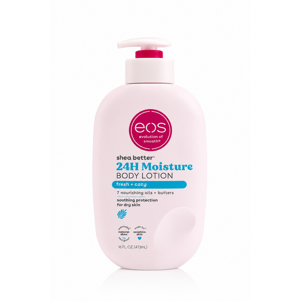 EOS – Evolution of Smooth EOS Shea Better 24H Moisture Body Lotion Fresh & Cozy – Hydraterende Bodylotion met 7 Voedende Oliën & Boters (473ml)