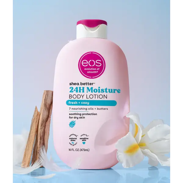 EOS – Evolution of Smooth EOS Shea Better 24H Moisture Body Lotion Fresh & Cozy – Hydraterende Bodylotion met 7 Voedende Oliën & Boters (473ml)