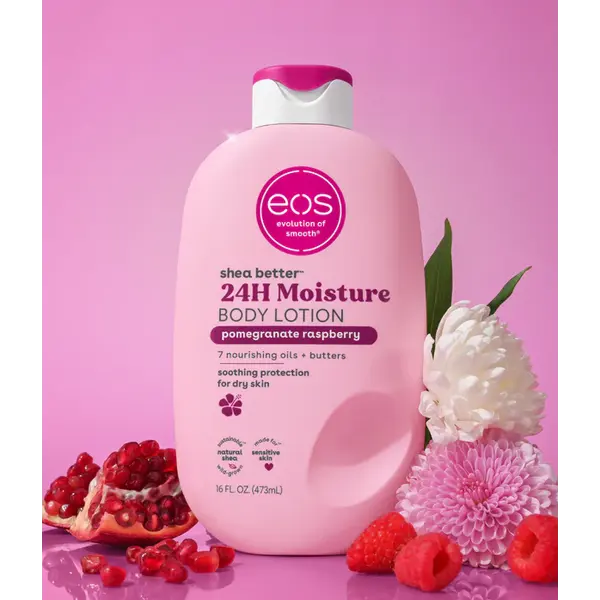EOS – Evolution of Smooth EOS Shea Better 24H Moisture Body Lotion Pomegranate Raspberry – Hydrating Body Lotion with Shea Butter & 7 Nourishing Oils (473ml)