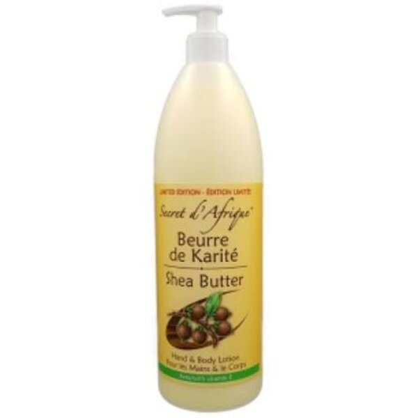 Secret d'Afrique Secret d'Afrique Shea Butter Hand & Body Lotion Family Size – Intensive Moisturizing Lotion with Natural Shea Butter for Hands & Body (1 Litre)