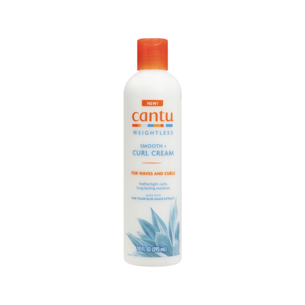 Cantu Cantu Weightless Smooth + Curl Cream – Lightweight Curl Cream with Blue Agave for Waves & Loose Curls