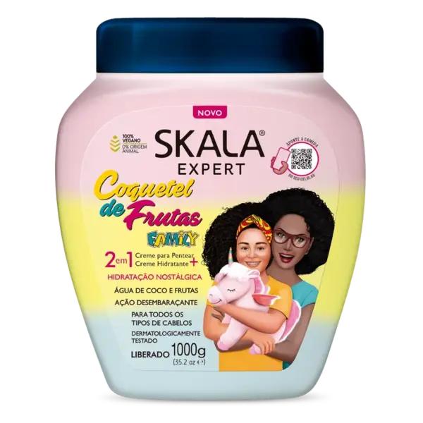 Skala Skala Coquetel de Frutas 2-in-1 Hair Treatment Cream with Pineapple, Coconut Water & Blackberry for Dry and Dull Hair 1000g
