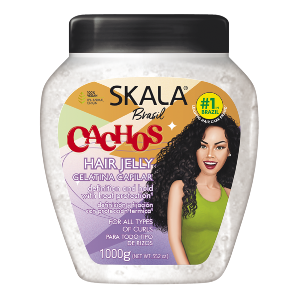Skala Skala Gelatina Capilar Cachos Hair Jelly – Curl Definition, Long-Lasting Hold, Frizz Control & Heat Protection 1000g