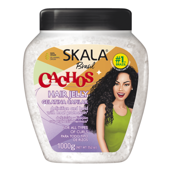 Skala Skala Gelatina Capilar Cachos Hair Jelly – Kruldefinitie, Langdurige Hold, Anti-Frizz & Hittebescherming 1000g