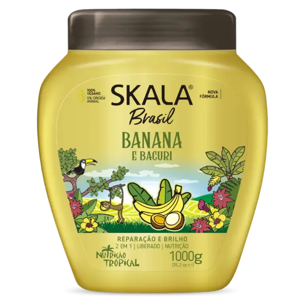Skala Skala Brasil Tropical Nutrition Banana e Bacuri 2-in-1 Hair Treatment Cream voor Droog en Pluizig Haar 1000g