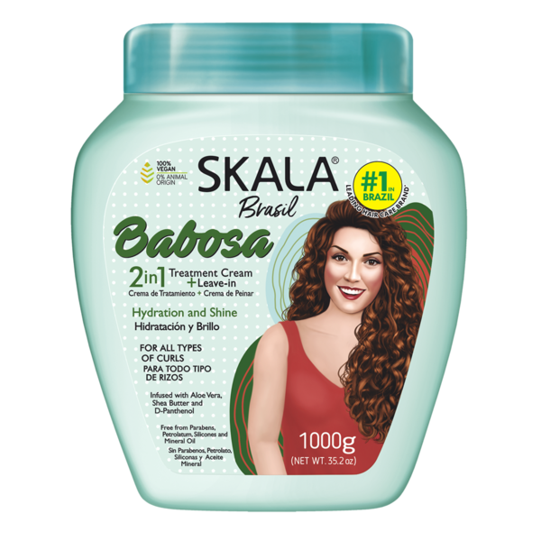Skala Skala Babosa 2-in-1 Hair Treatment Cream with Aloe Vera, Shea Butter & D-Panthenol for Curls 2A-4C 1000g