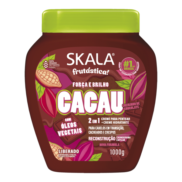 Skala Skala Cacau 2-in-1 Hair Treatment Cream with Castor Oil & Argan Oil for Curly, Coily and Transitioning Hair 1000g