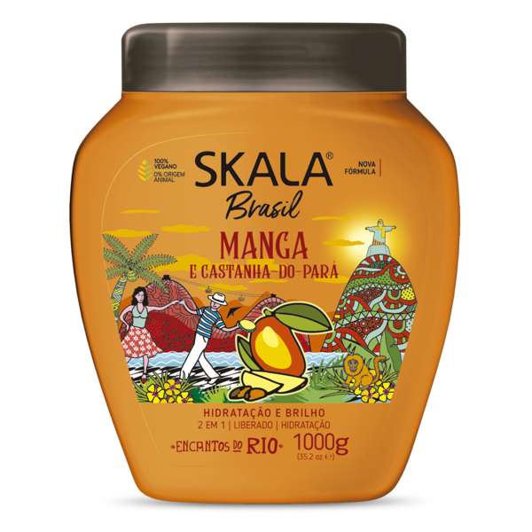 Skala Skala Manga e Castanha-do-Pará 3-in-1 Hair Treatment Cream met Mango & Paranootolie voor Hydratatie, Glans en Minder Pluis 1000g