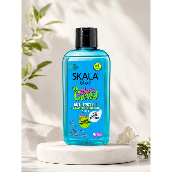 Skala Skala #Mais Cachos 5-in-1 Anti-Frizz Finishing Oil with Shea Butter Esters, Heat Protection & Long-Lasting Shine 90ml