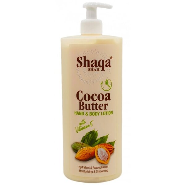 Shaqa Shah Shaqa Shah Cocoa Butter Hand & Body Lotion met Cacaoboter en Vitamine E voor Droge Huid 32 OZ (1000ml)
