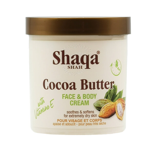 Shaqa Shah Shaqa Shah Cocoa Butter Face & Body Cream with Cocoa Butter and Vitamin E for Dry Skin 450ml