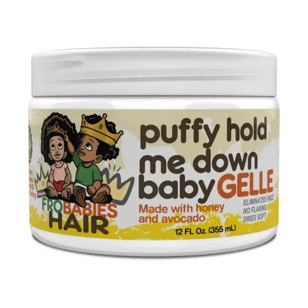 FroBabies Hair FroBabies Puffy Hold Me Down Baby Gelle – Styling Gel with Honey & Avocado for Curls, Edges & Pony Puffs 355ml
