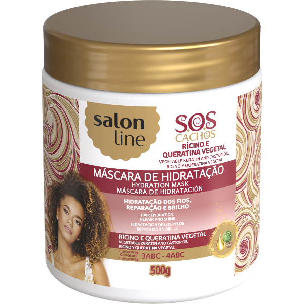 Salon Line Salon Line S.O.S Curls Keratin & Castor Oil Hydration Mask – Intensive Repair Hair Mask for Curls 500g