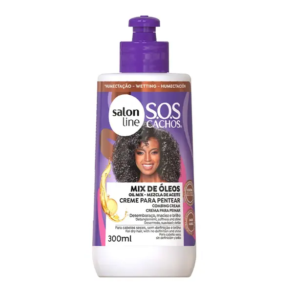 Salon Line Salon Line S.O.S Curls Oil Mix Leave-In Cream – Nourishing Styling Cream for Curls & Coils 300ml