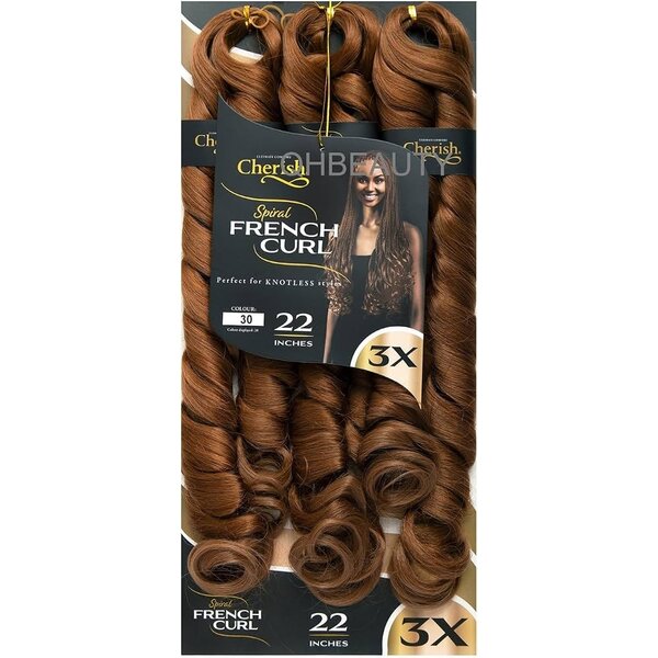 Cherish Cherish - Krul extensions - Pre-gestylede spiralen voor moeiteloze look - Geschikt voor vlechten en crochet styles - 55,88cm  (27) - Copy