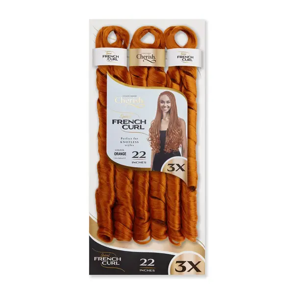 Cherish Cherish - Krul extensions - Pre-gestylede spiralen voor moeiteloze look - Geschikt voor vlechten en crochet styles - 55,88cm   (ORANGE)