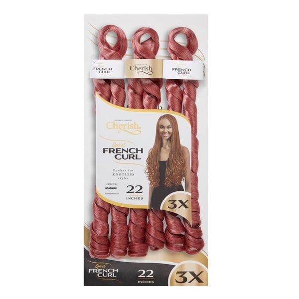 Cherish Cherish - Krul extensions - Pre-gestylede spiralen voor moeiteloze look - Geschikt voor vlechten en crochet styles - 55,88cm   (ROSE WINE)