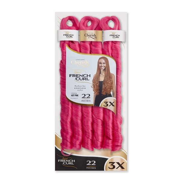 Cherish Cherish - Krul extensions - Pre-gestylede spiralen voor moeiteloze look - Geschikt voor vlechten en crochet styles - 55,88cm   (HOT PINK)