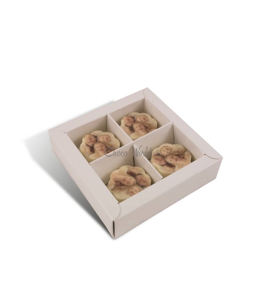 Chocolaterie Vink Bonbons Wit met Foto/Logo 4 stuks