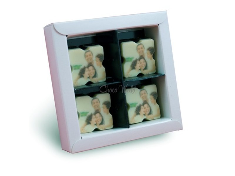 Chocolaterie Vink Bonbons Puur met Foto/Logo 4 stuks