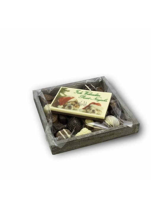 Chocolaterie Vink Slagroom Bonbons Assortiment Klein met Chocolade Kerstkaart