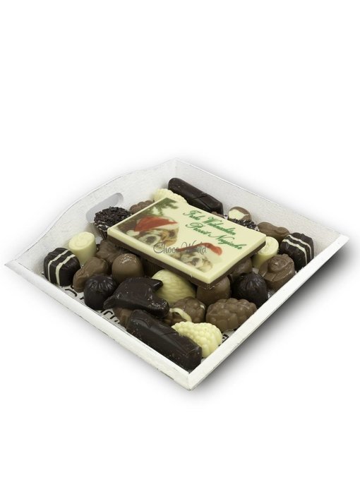 Chocolaterie Vink Slagroom Bonbons Assortiment Middel met Chocolade Kerstkaart